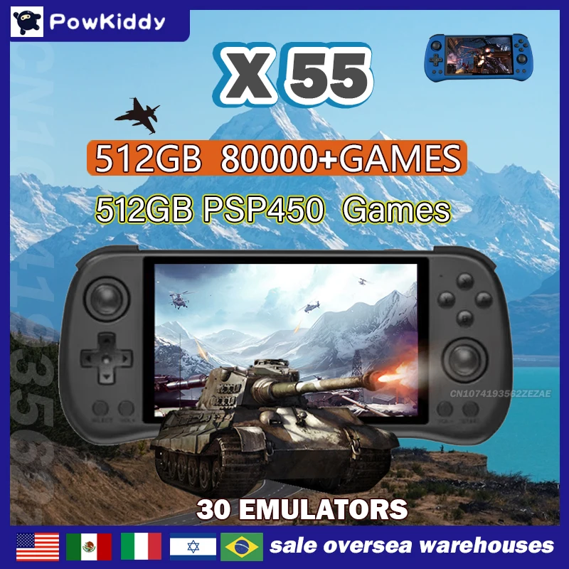 Retro Gaming Os - 80000Games 512G POWKIDDY X55 5.5INCH IPS