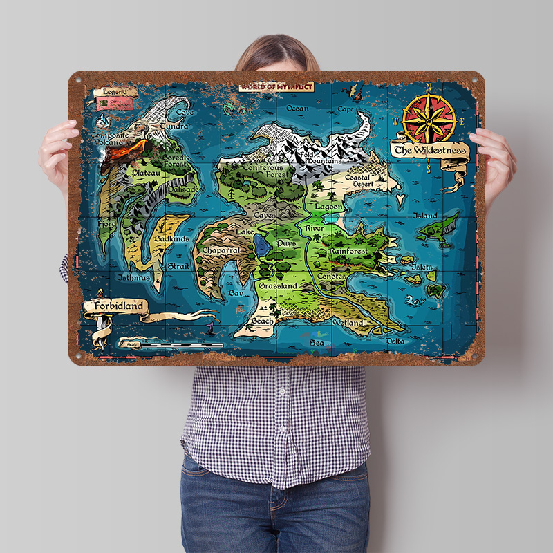 World Of Retro Gaming - World of Mythflict Fantasy Map Printed
