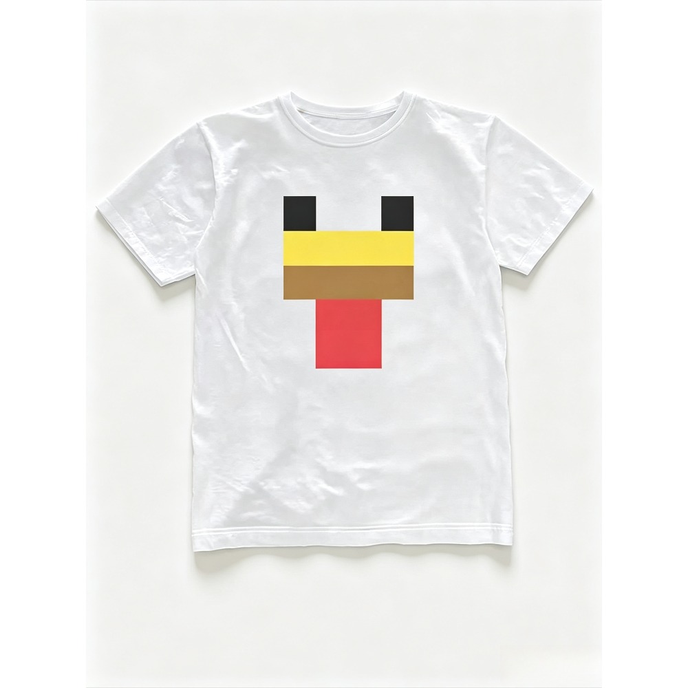 Retro Gaming T Shirt - Minimal Pixel Chicken Face Graphic Men