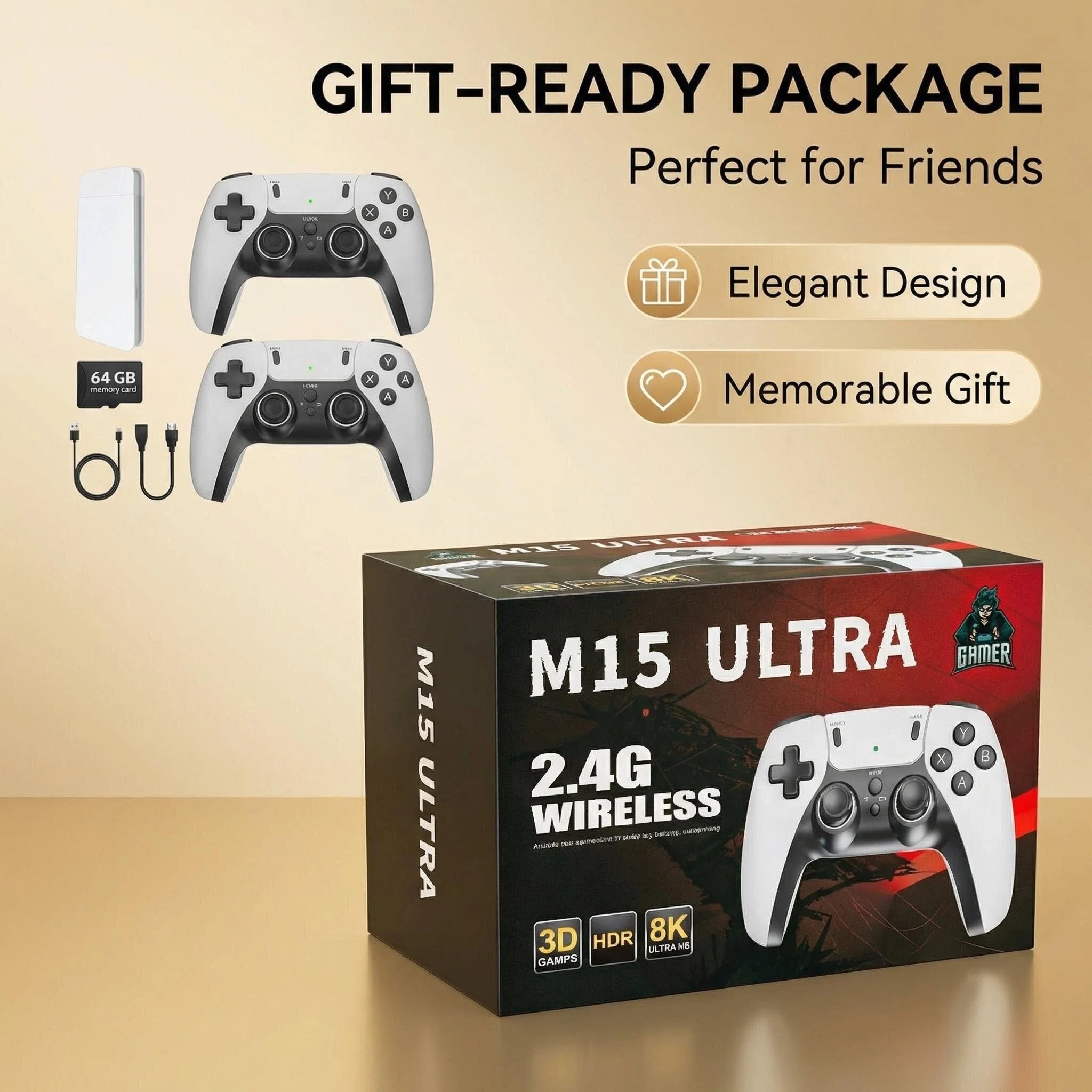 Retro Gaming Os - M15 Ultra 2.4G Wireless Game Stick