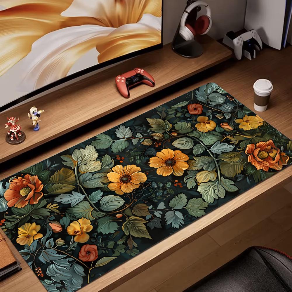 Retro Pc Gaming - Retro flower art rendering Mouse Pad