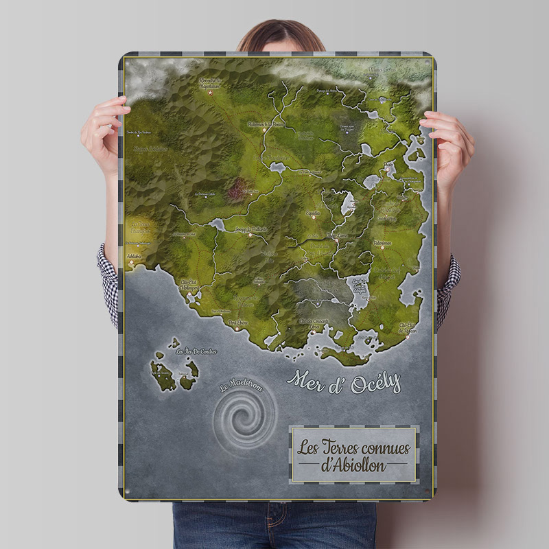 World Of Retro Gaming - Abiollon World Map Metal Poster Custom