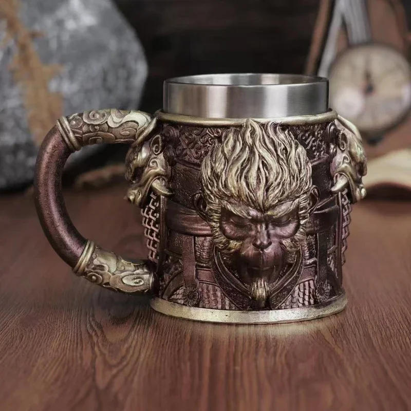 Retro Gaming Gifts For Men - Hot Black Myth Wukong Resin Beer