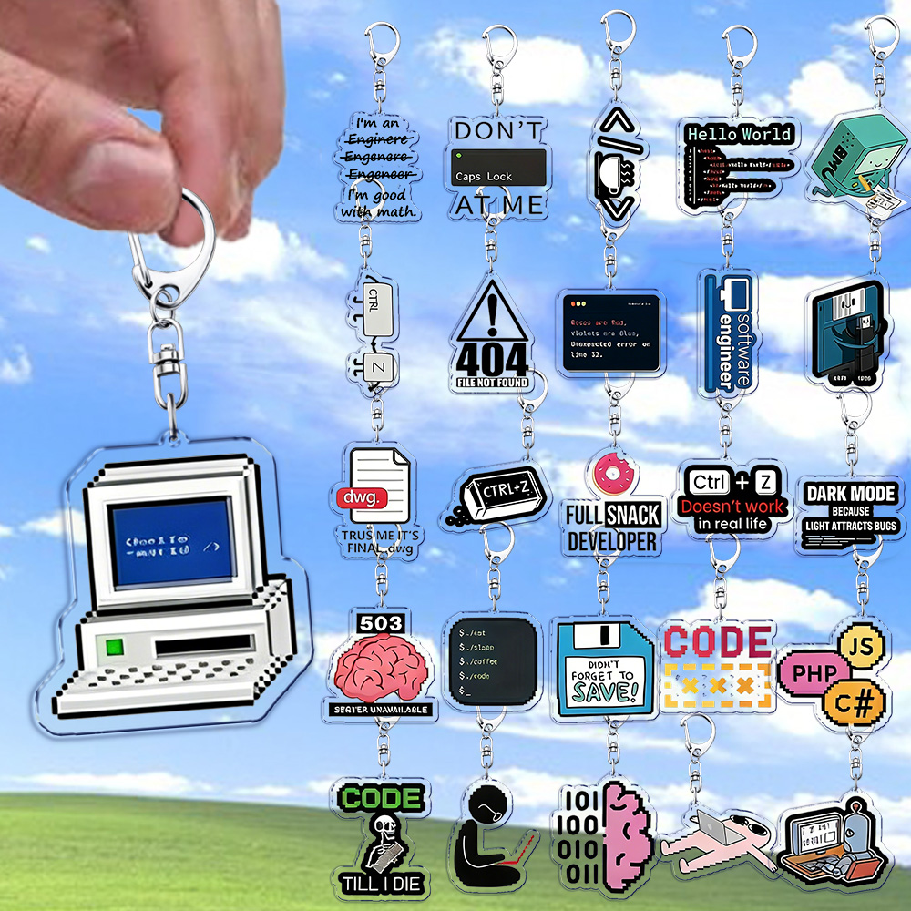 Retro Gaming Keychain - Funny XP 98 Window 10 Computer