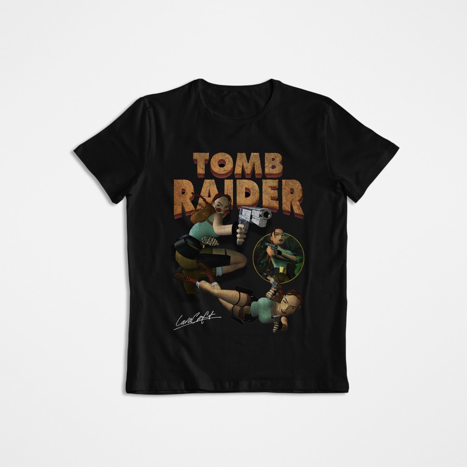 Retro Gaming Shirt - Tomb Raider, Lara Croft, Graphic Tee,