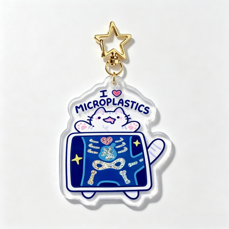 I Love Microplastics Cat Acryl - огляд і ціна Retro Gaming Keychain