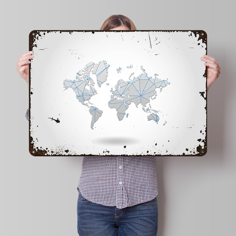 World Map Tinplate Poster Cust - огляд і ціна World Of Retro Gaming