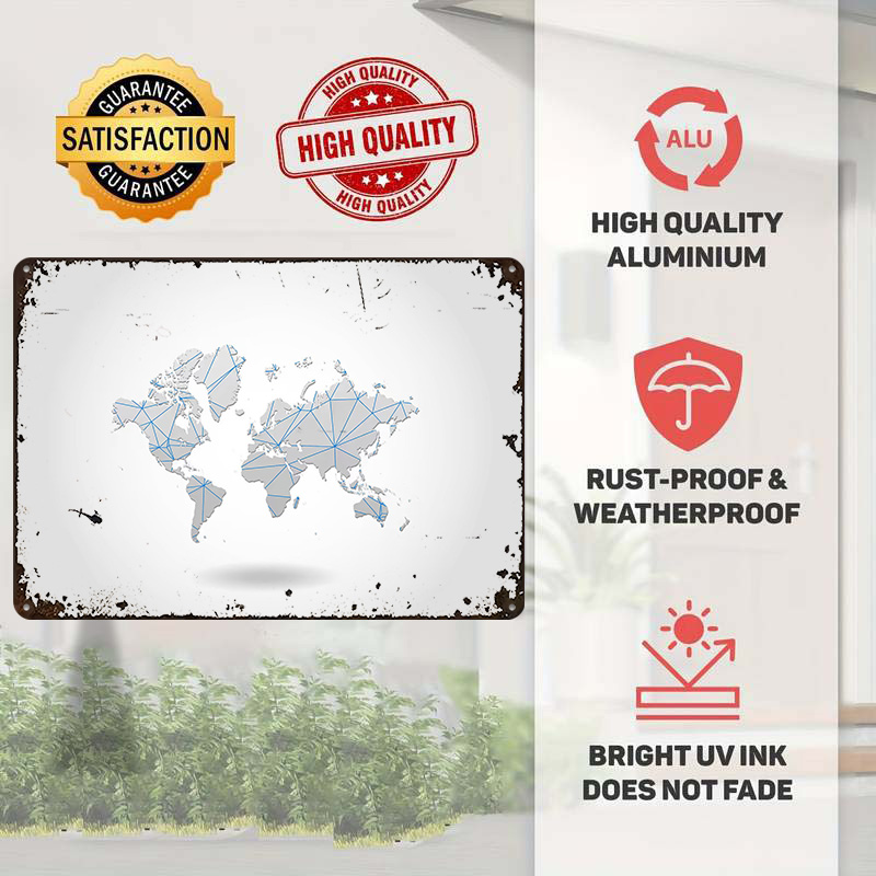 World Map Tinplate Poster Cust - огляд і ціна World Of Retro Gaming