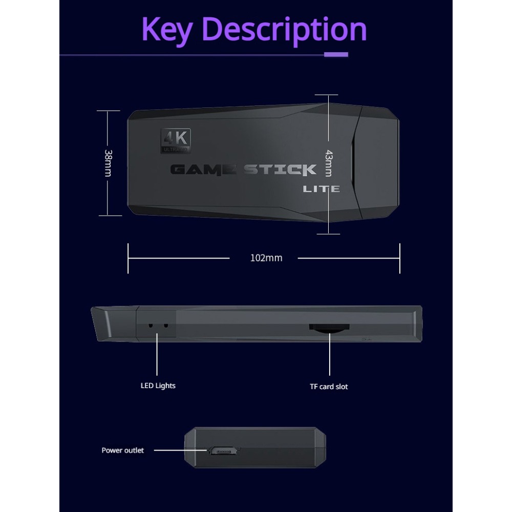 Portable 4K Retro Game Stick C - огляд і ціна Retro Gaming Os