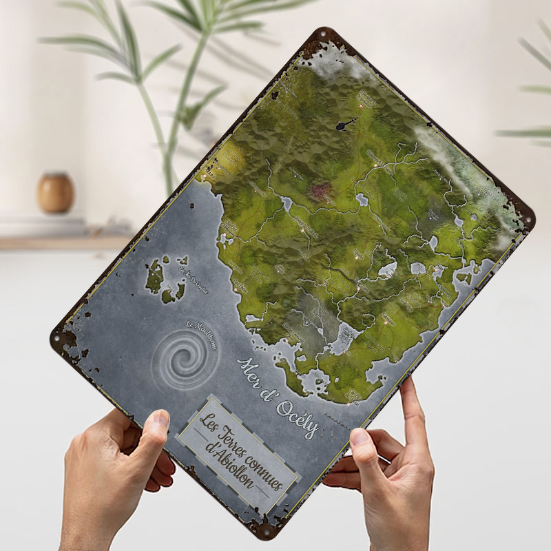 Abiollon World Map Metal Poste - огляд і ціна World Of Retro Gaming