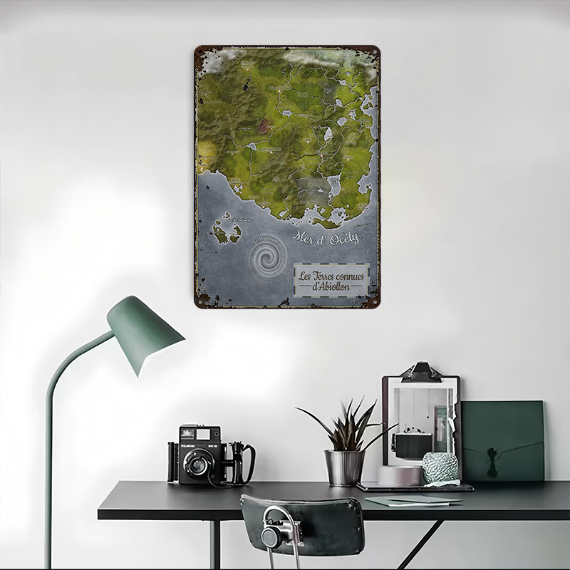Abiollon World Map Metal Poste - огляд і ціна World Of Retro Gaming