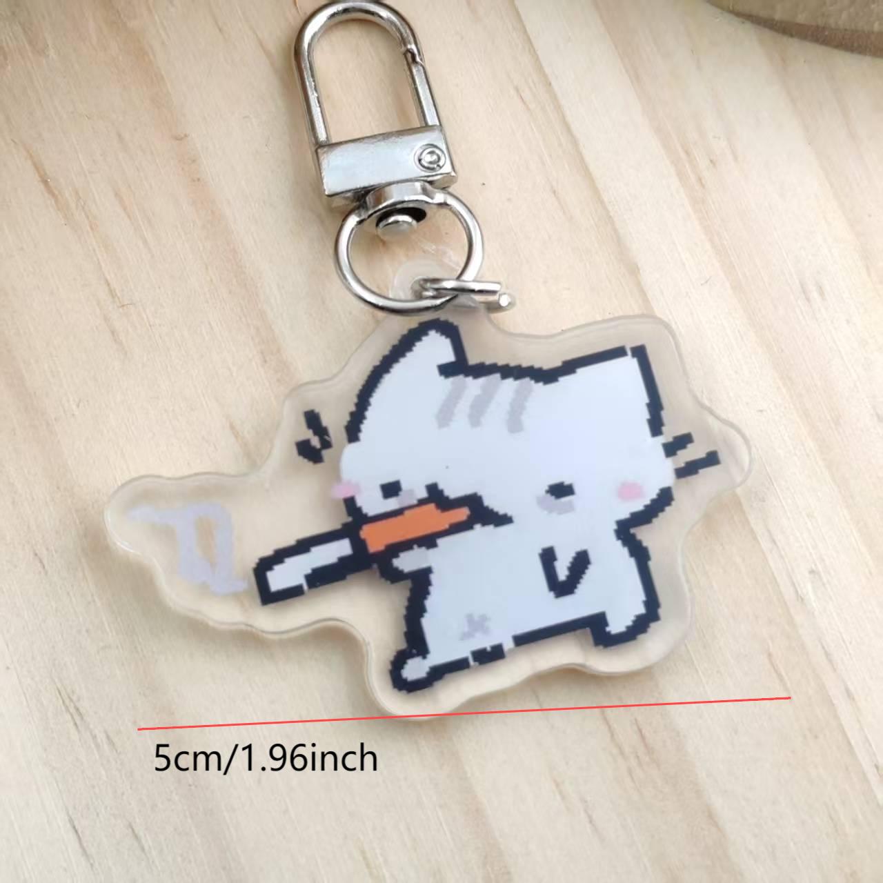 2d Flat Pixel Cat Keychain - G - огляд і ціна Retro Gaming Keychain