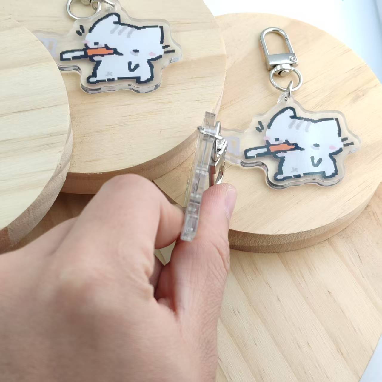 2d Flat Pixel Cat Keychain - G - огляд і ціна Retro Gaming Keychain