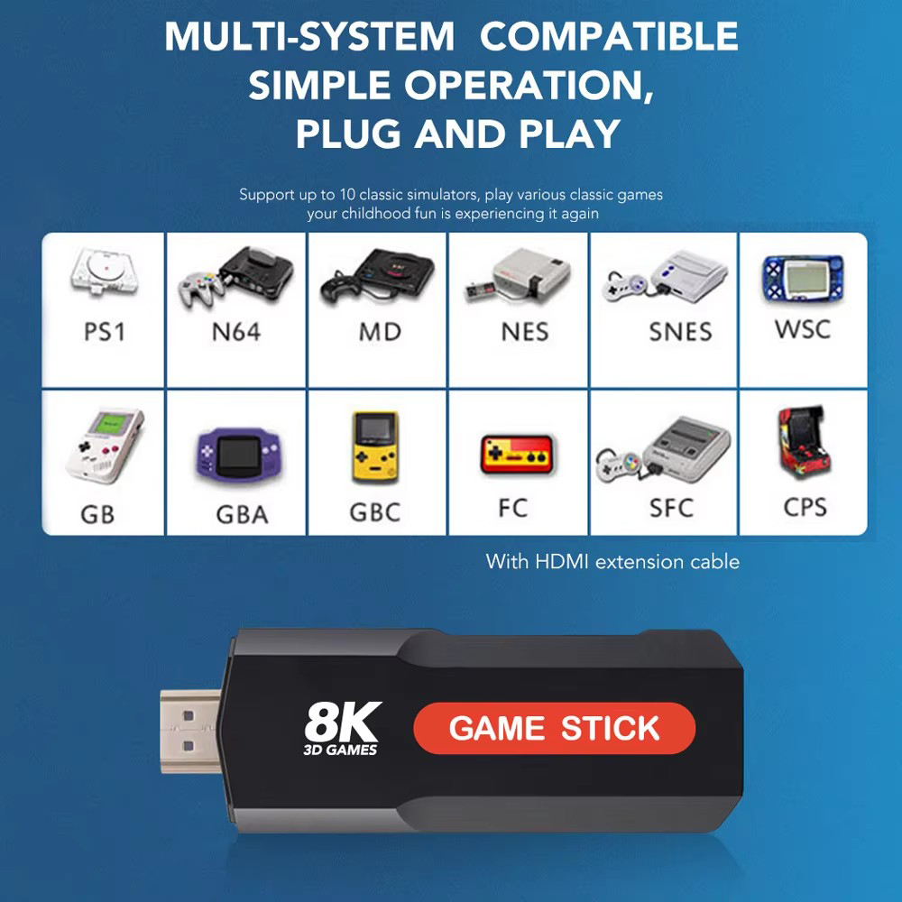 X2 Game Stick HD 4K 8K 3D Cons - огляд і ціна Retro Gaming Os
